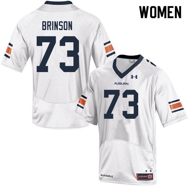 Women #73 Gabe Brinson Auburn Tigers College Football Jerseys Sale-White